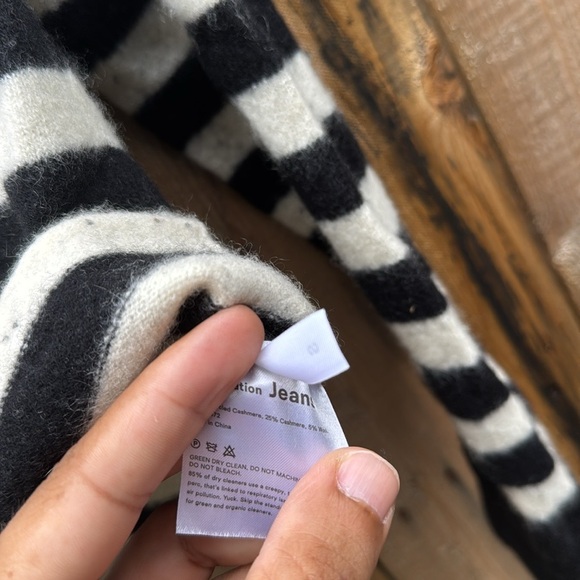 Reformation cashmere Black and Cream Striped Sweater - Picture 6 of 8